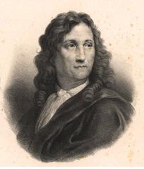 Portrait of Pierre Puget in an antique engraving