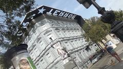 House of Terror museum in Budapest representing Cold War and World War II history with Iron Curtain and Nazi Soviet occupation exhibits