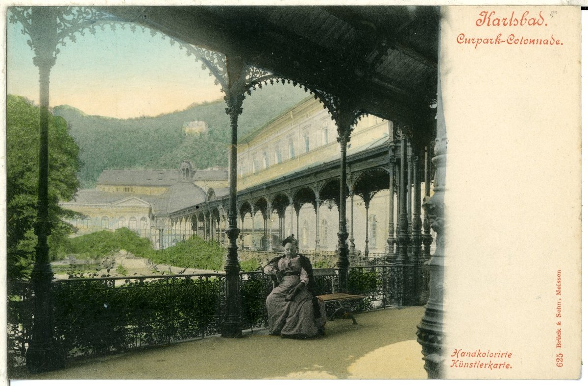 Karlsbad Kurpark Kolonade historic photograph 1898