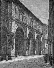 Siena Loggia dei Nobili woodcut art