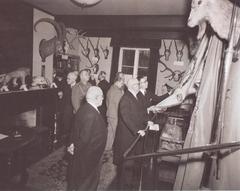 Mannerheim Museum opening day event November 3, 1951 with attendees gathered outside the building