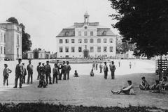 Kristineberg Castle courtyard with children circa 1900