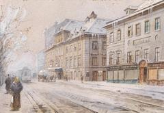 Historical theater in Vienna during winter