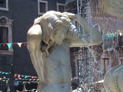 Fountain of River Amenano in Catania Italy near Piazza del Duomo