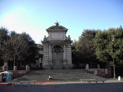 Fontana dell'Acqua Paola in Trastevere, Rome - Fontanone dei cento preti with commemorative plaque