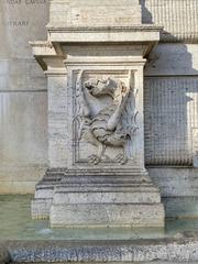 Dragon water spout at Fontanone di Ponte Sisto symbolizing Borghese family