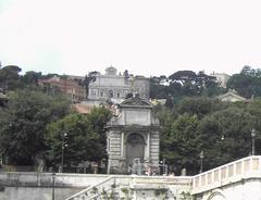 Fontanoni dell'Acqua Paola near Ponte Sisto in Rome with Gianicolo and Cento Preti fountains
