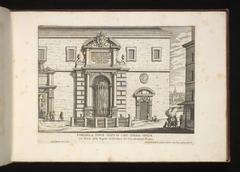 Old map of the fountains of Rome from 1691