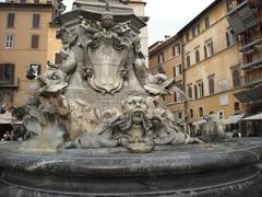 Close-up of the base of the obelisk at Fontana di Piazza della Rotonda Rome