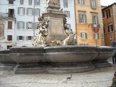 Fontana in Piazza della Rotonda Rome fountain in sunlight