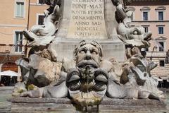 Fountain of the Pantheon in Ancient Rome Historic Center, Rome, Italy
