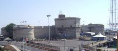 View of Forte Michelangelo overlooking the old port of Civitavecchia