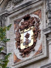 Coat of arms of Vizcaya on the facade of the Diputación Foral de Vizcaya building in Bilbao