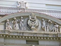 Exterior view of Teatro Arriaga in Bilbao with classical architectural design
