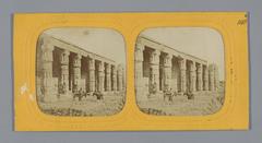 Ancient Temple of Kournah in Thebes, Egypt, hand-colored 19th century stereo photograph