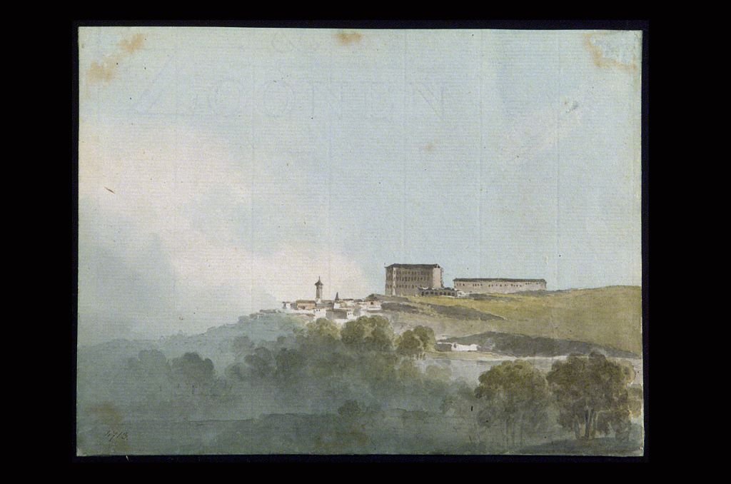 Castle of Rivoli near Turin with cityscape in the background