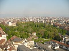 Royal Gardens seen from Mole Antonelliana in Turin Italy