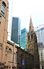 Fifth Avenue Presbyterian Church in Manhattan exterior with Gothic architecture and green landscaping