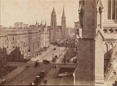 Fifth Avenue and the Vanderbilt Mansions seen from St. Patrick's Cathedral in New York City in 1890