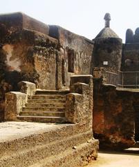 Fort Jesus entrance gate with ancient architecture and stone walls