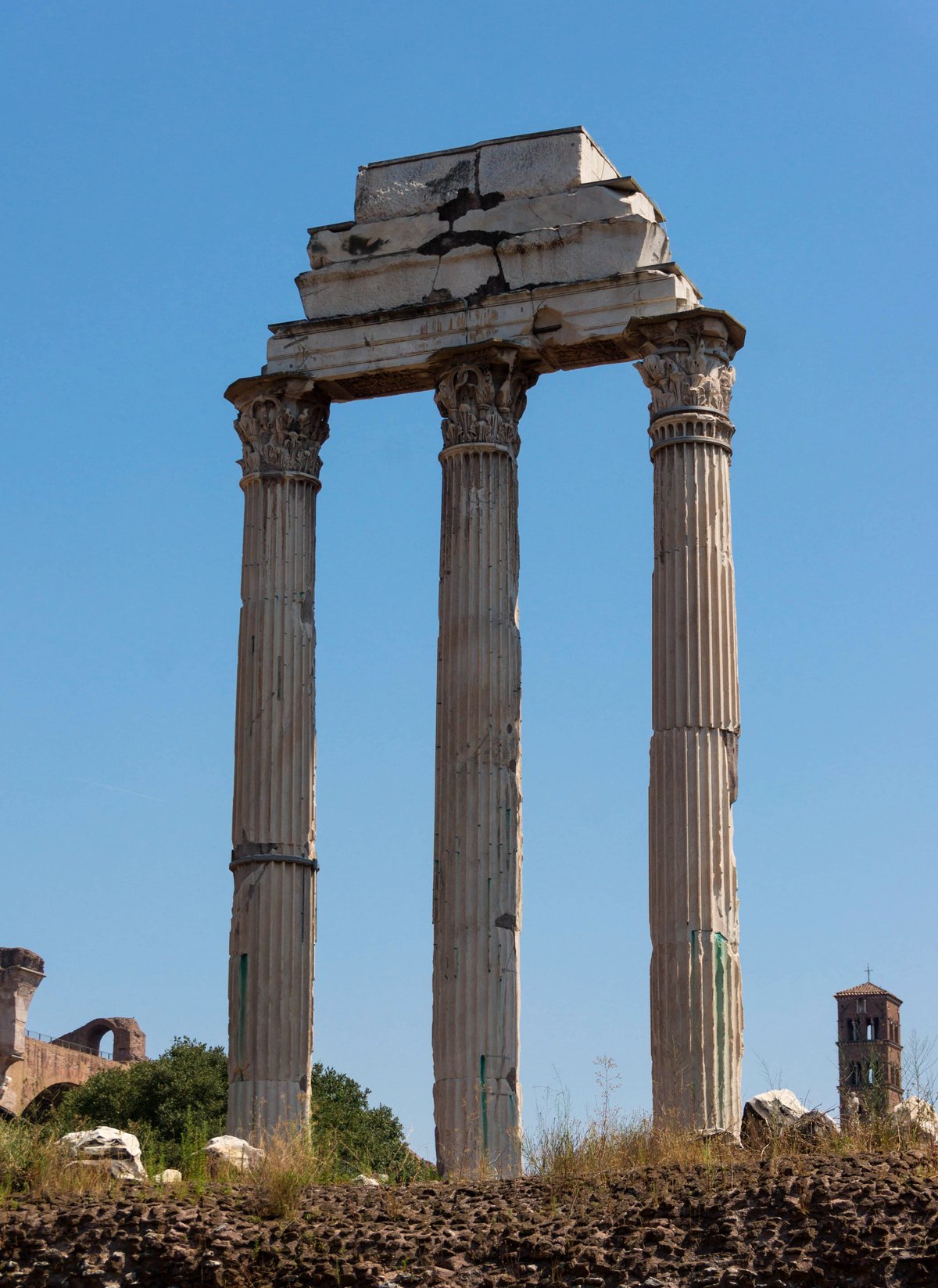 Remains of the Temple of Castor and Pollux in the Forum Romanum, Rome