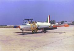 Alitalia flying school Aermacchi MB-326D aircraft at Brindisi-Papola Casale Airport in 1964