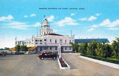 Aerial view of Rancho Boyeros Airport in Havana, early 20th century postcard