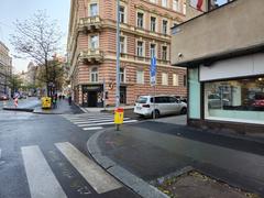 Historic Budova Rozhlasu radio building in Prague with classical architecture