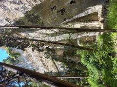 Ancient Latomie dei Cappuccini stone quarries in Siracusa with visible carved rock faces and natural vegetation