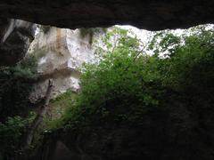 Latomie dei Cappuccini ancient stone quarries with rocky landscape and vegetation in Siracusa, Sicily