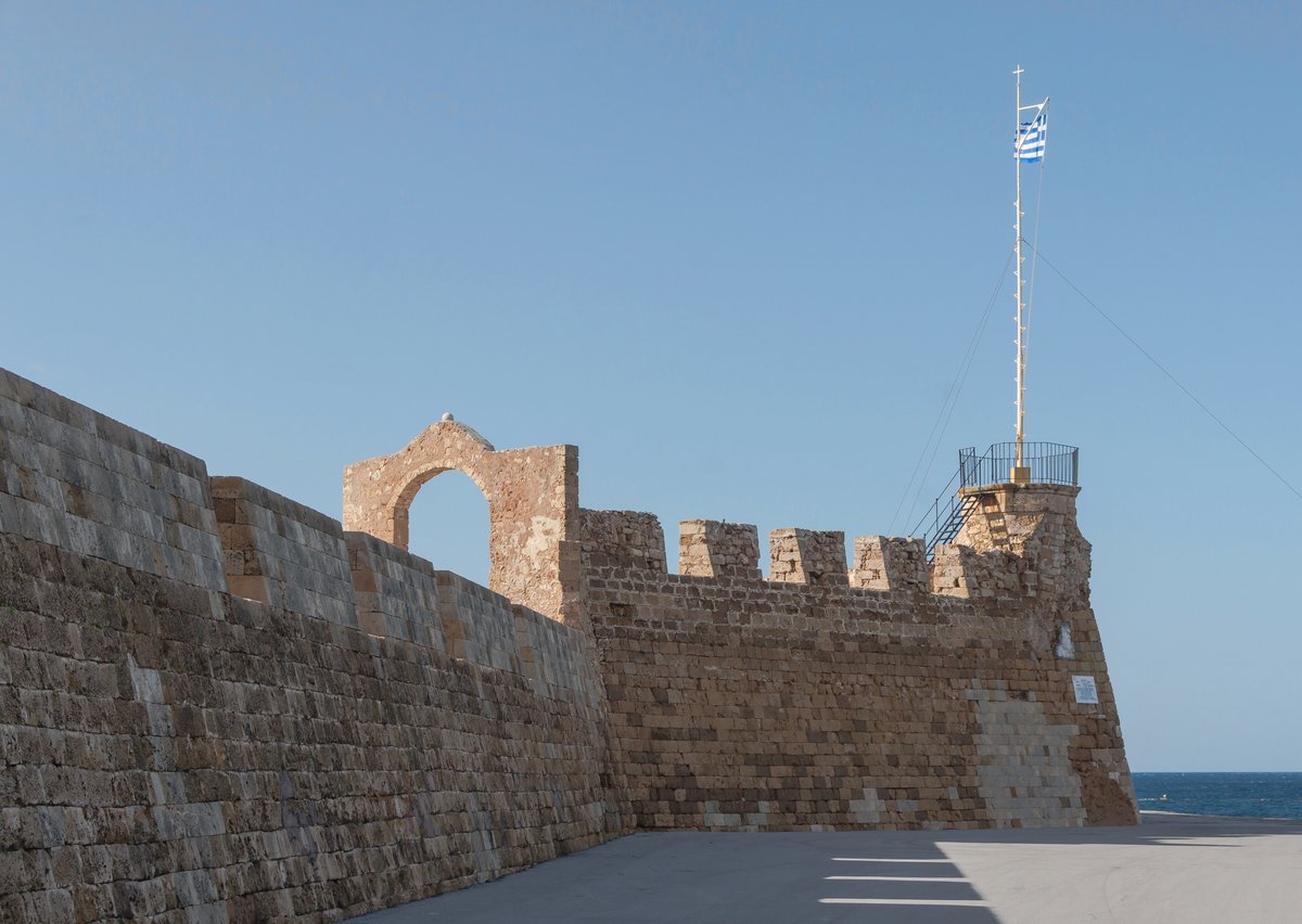 Firkas fortress overlooking the harbor in Chania, Crete, Greece