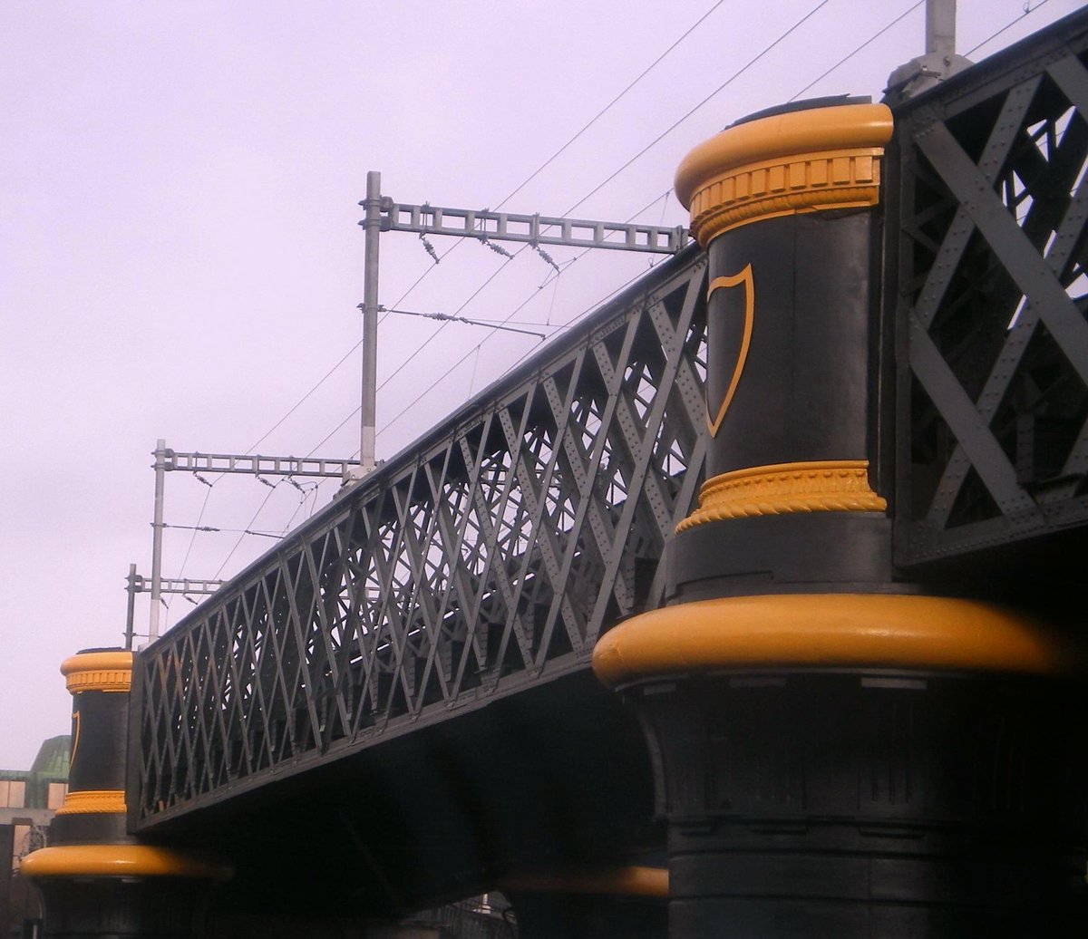 Railway bridge next to the Butt Bridge in Dublin over the River Liffey