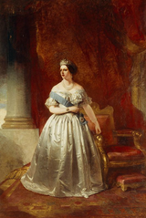 Portrait of Queen Victoria wearing the sash of the Order of St Patrick in 1854