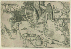 Satirical illustration on knighthood depicting various humorous and critical scenes