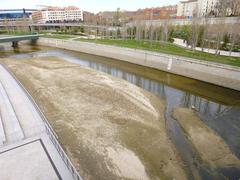 View of Ribera del Manzanares from Puente de Toledo in Madrid