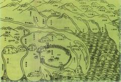 Historical map of Taiwan Prefecture from 1685 focusing on Fongshan governance area