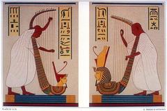 Scene of Harpers before deities from the tomb of Ramses III, KV11