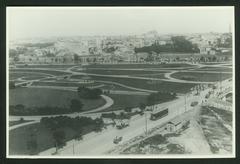 Historical black and white photograph of Parque Dom Pedro in São Paulo taken in 1922