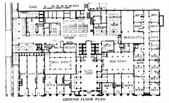 Ground floor plan of the Los Angeles Biltmore Hotel as originally built