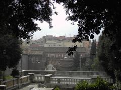 View of San Clemente complex from Colle Oppio in Rome