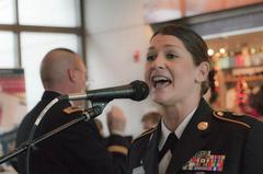 1st Sgt. Kim Gilleran of the Georgia Army National Guard's 116th Army Band performing a solo at the Jimmy Carter Library and Museum