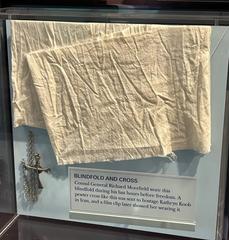 Blindfold and cross exhibited at the Jimmy Carter Library and Museum