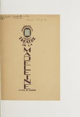 Cover page of quadrille play by Sacha Guitry marking the September 24, 1937 performance with press clippings and programs