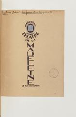 Scene from the theatrical performance Une femme et un roi by Julien Luchaire on April 7, 1938