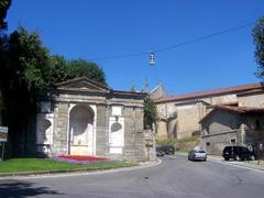 Bergamo Porta San Agostino historic city gate with stone walls and archway