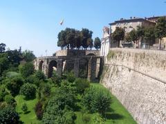 Medieval Venetian walls near Porta San Giacomo in Bergamo, Italy
