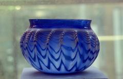Ancient Roman glassware from 1st century A.C. displayed at Museo di Antichità of Turin