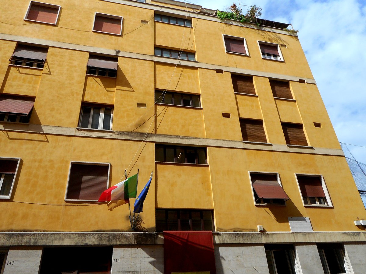 Historical Museum of the Liberation at Via Tasso 145 in Rome, former Nazi SS headquarters and prison with shuttered windows hiding barred walls