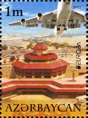 Collection of Azerbaijan stamps from 2012 to 1018 featuring diverse themes