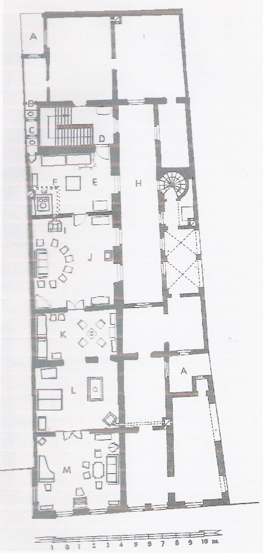 Floor plan of the last flat of Wolfgang Amadeus Mozart